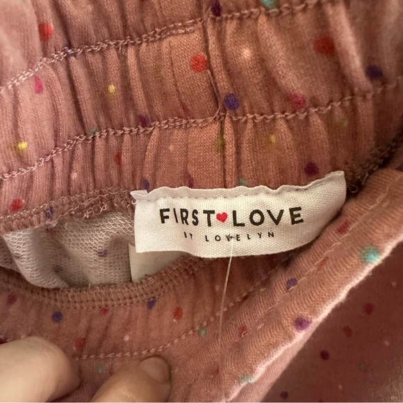 NWT First Love Pink Polka Dot Lounge Pants Size Medium - Picture 11 of 11